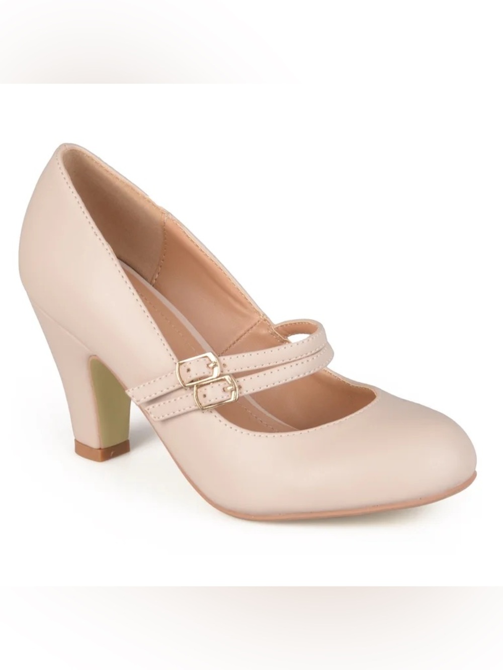 Journee Womens Windy Round Toe Block Heel Mary Jane Pumps